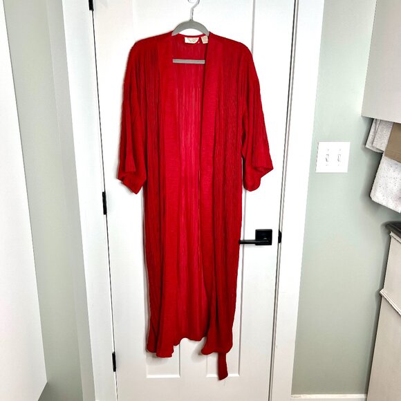 Vintage Victoria's Secret Red Robe Glamorous Sleep Comfort Lounge Sexy Maxi S - Picture 1 of 4